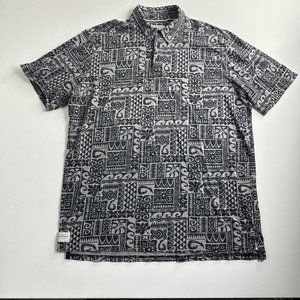 Quiksilver Waterman Collection Tribal‎ Print Polo Shirt Mens Size 2XL Brown